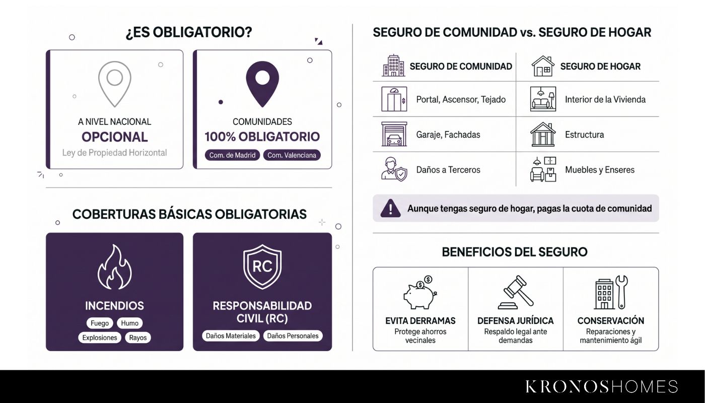 Infografía sobre los seguros de comunidad de vecinos
