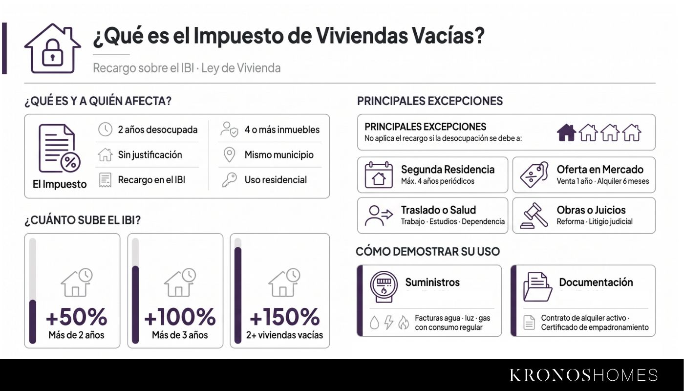 Infografías sobre el impuesto de viviendas vacías