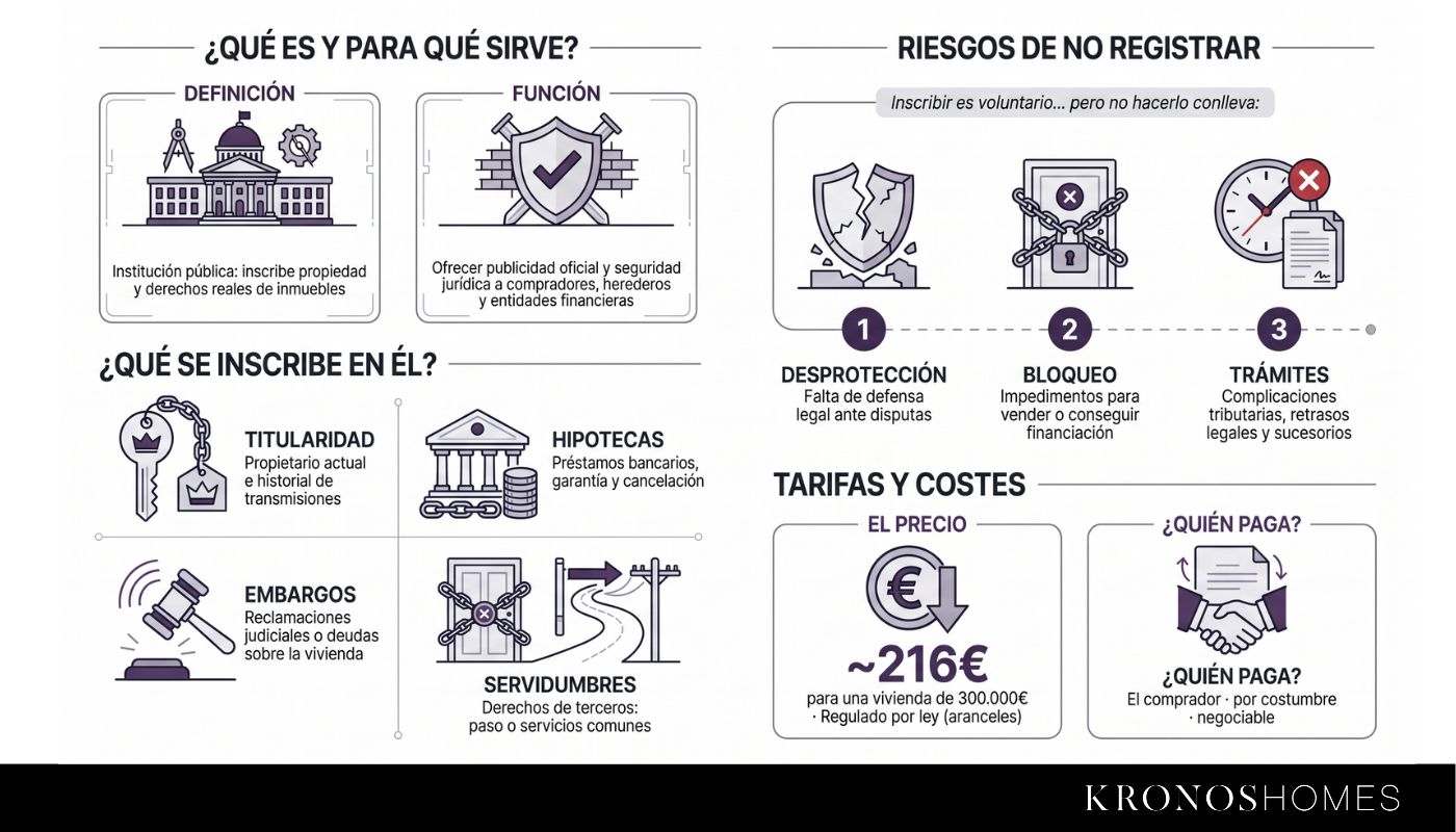Infografía sobre el registro de la propiedad en la compraventa