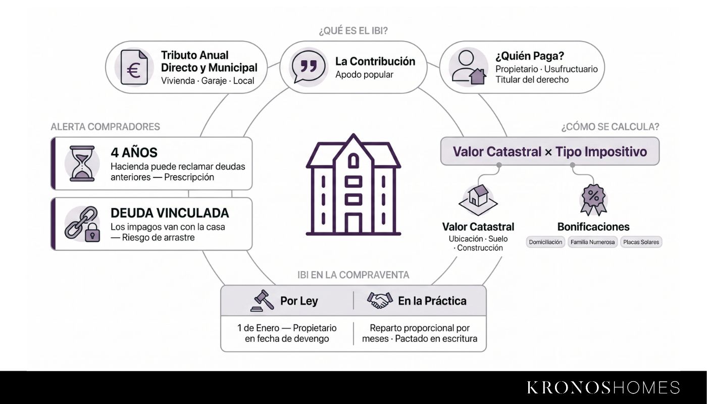 Infografía sobre el pago del impuesto de Bienes Inmuebles