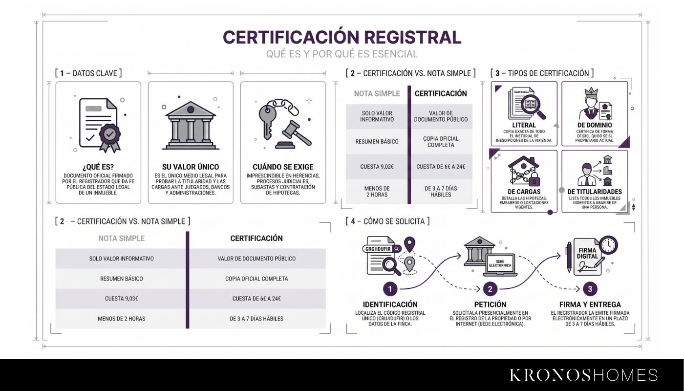 Infografía sobre la certificación registral