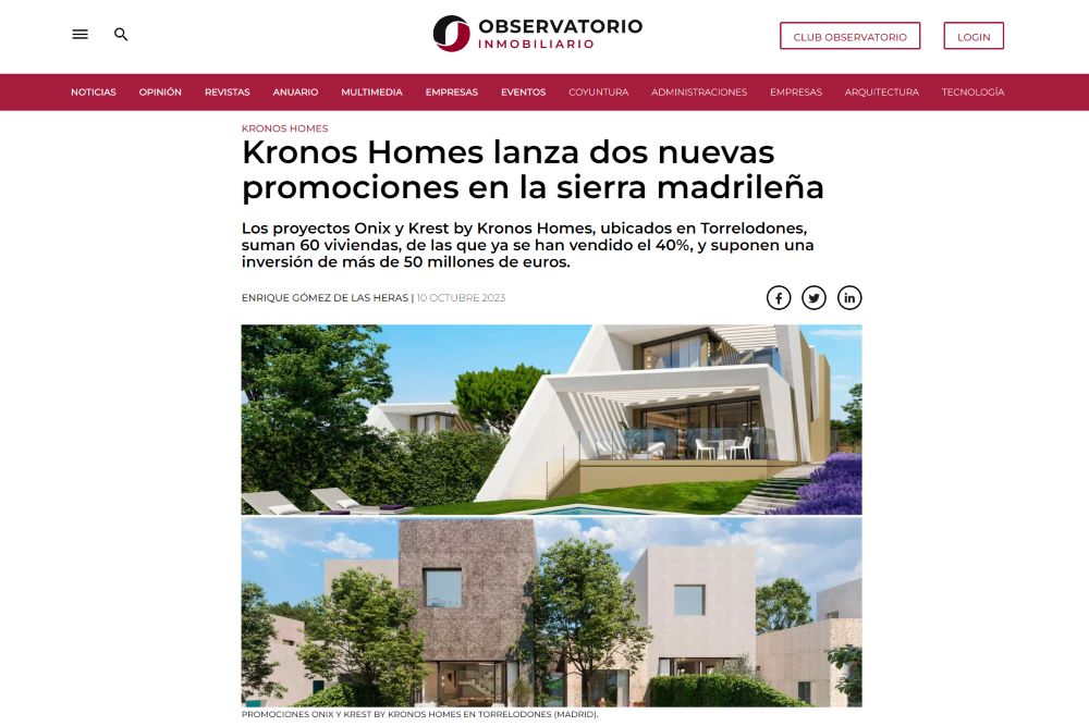 Kronos Homes presenta Onix y Krest 