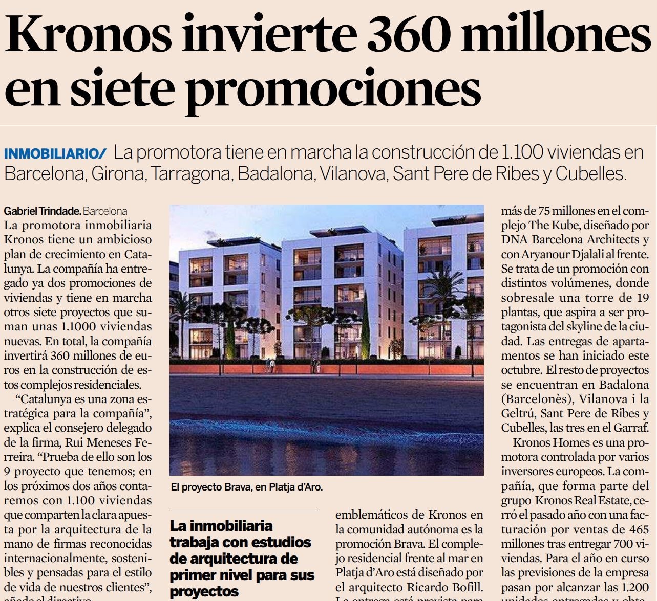 Expansión: Kronos apuesta por Cataluña
