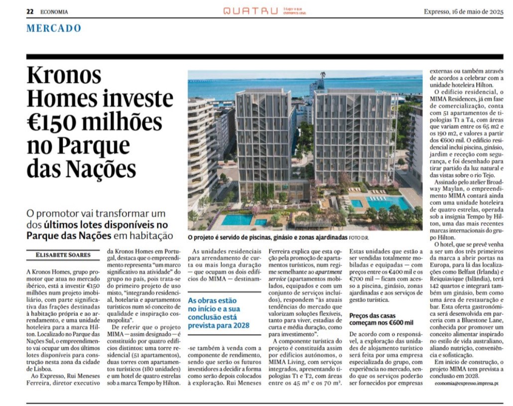Kronos invierte 150 millones en MIMA