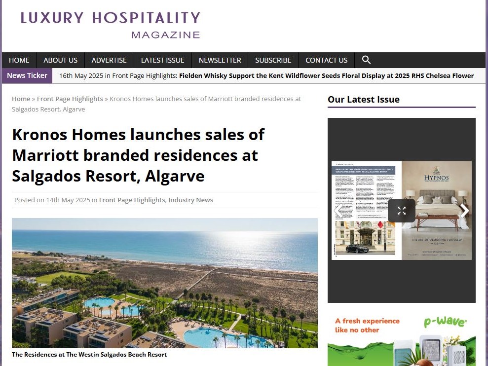 Kronos se alía con Marriot en el Algarve